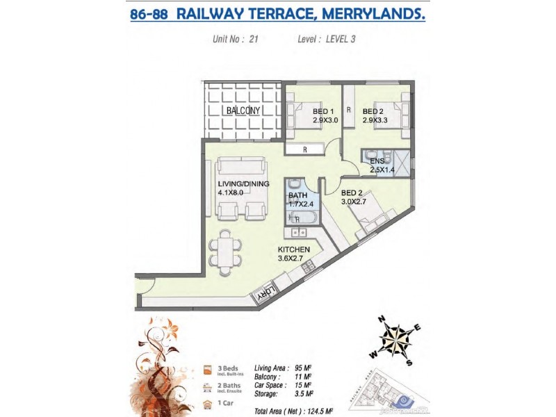 21/86-88 Railway Terrace, Merrylands NSW 2160 Floorplan