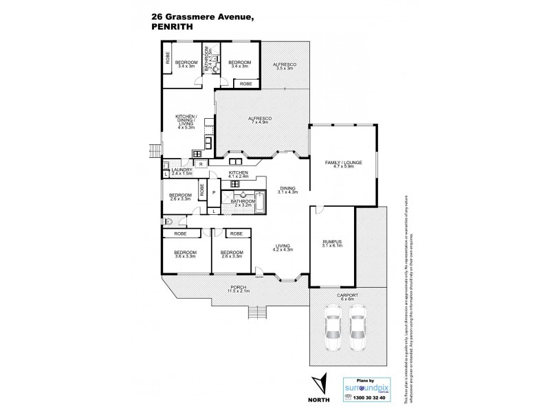 26 Grassmere Ave, South Penrith NSW 2750 Floorplan