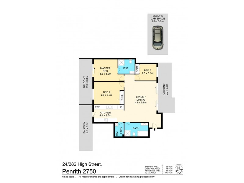 24/282 High Street, Penrith NSW 2750 Floorplan
