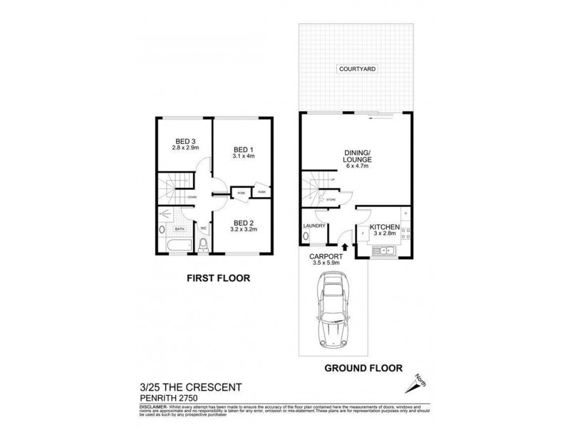 3/25 The Crescent, Penrith NSW 2750 Floorplan