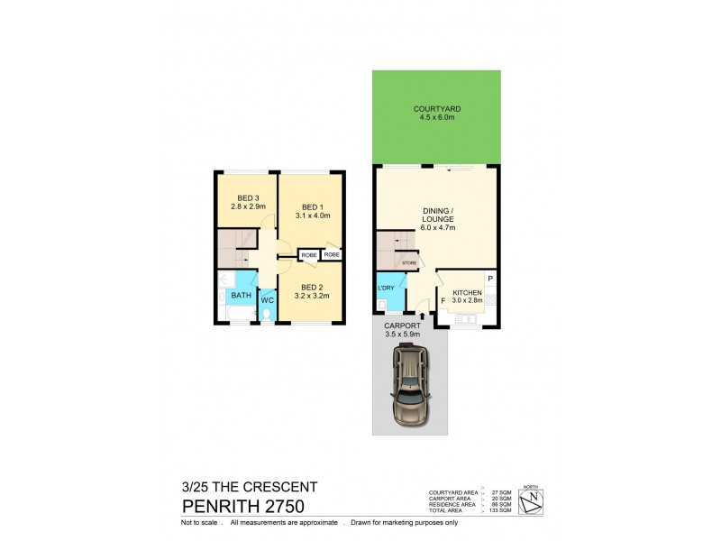 3/25 The Crescent, Penrith NSW 2750 Floorplan