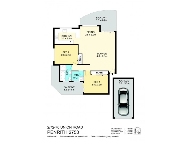 2/72-76 Union Road, Penrith NSW 2750 Floorplan