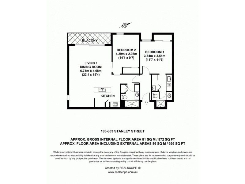 183/803 Stanley Street, Woolloongabba QLD 4102 Floorplan