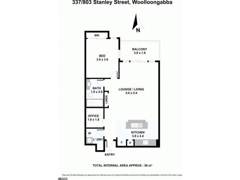 332/803 Stanley Street, Woolloongabba QLD 4102 Floorplan