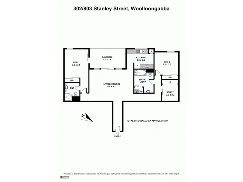 302/803 Stanley Street, Woolloongabba QLD 4102 Floorplan