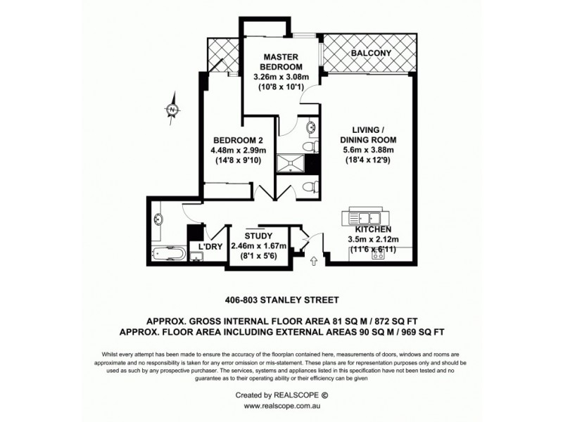 406/803 Stanley Street, Woolloongabba QLD 4102 Floorplan