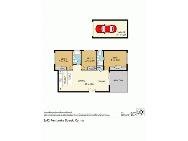 3/42 Pembroke Street, Carina QLD 4152 Floorplan