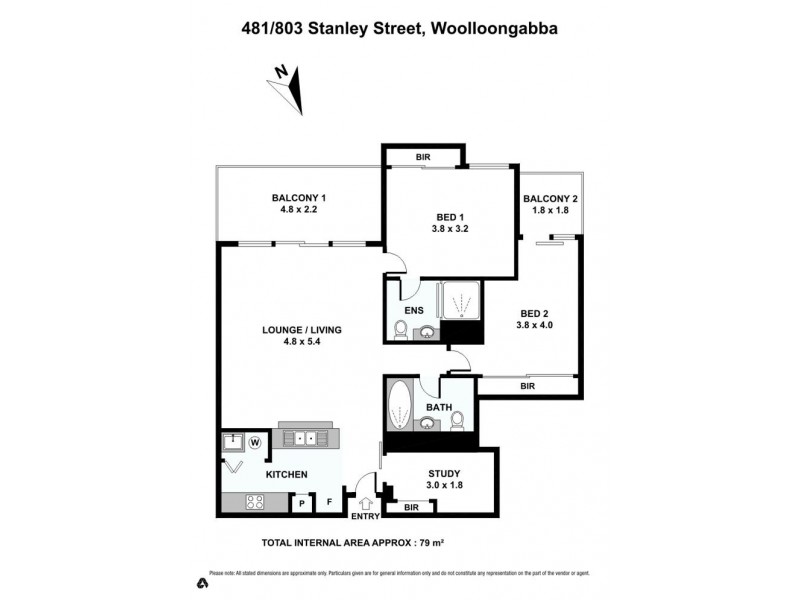 481/803 Stanley Street, Woolloongabba QLD 4102 Floorplan