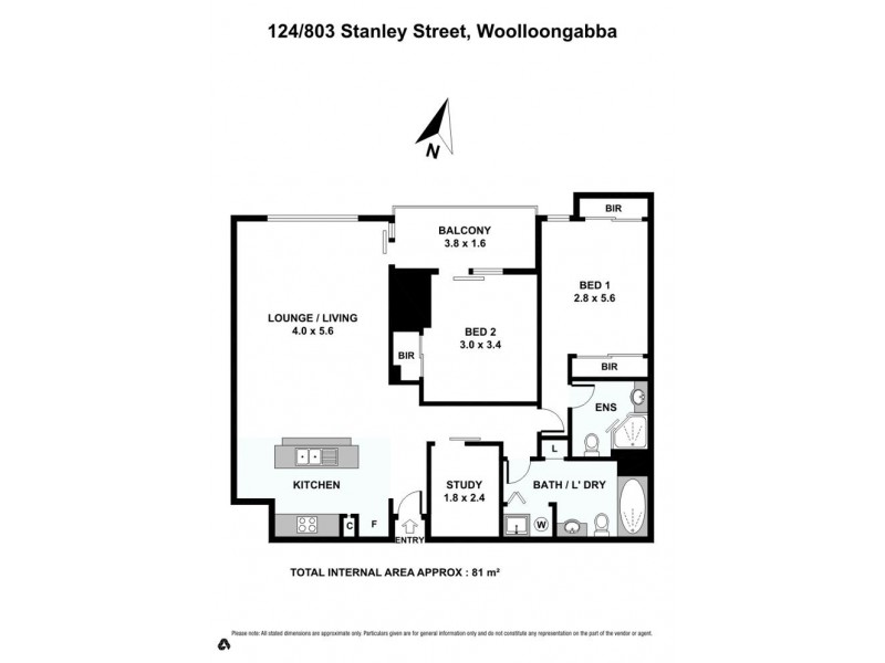 124/803 Stanley Street, Woolloongabba QLD 4102 Floorplan