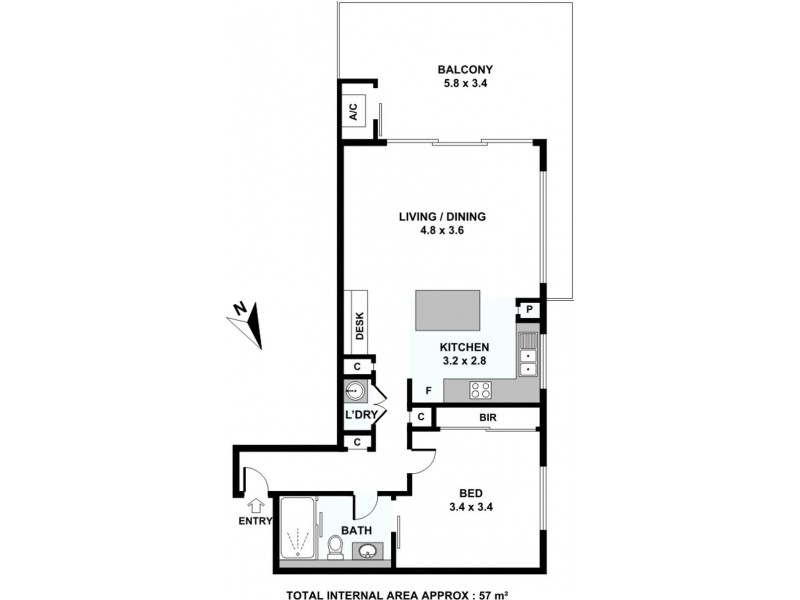 210/48 O’Keefe Street, Woolloongabba QLD 4102 Floorplan