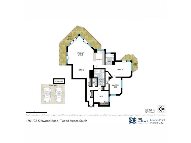 1701/22 Kirkwood Road, Tweed Heads South NSW 2486 Floorplan