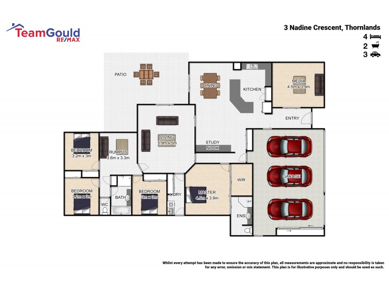 3 Nadine Cres, Thornlands QLD 4164 Floorplan