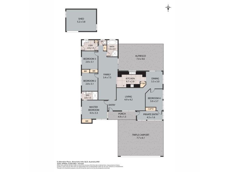 5 Allendale Place, Alexandra Hills QLD 4161 Floorplan