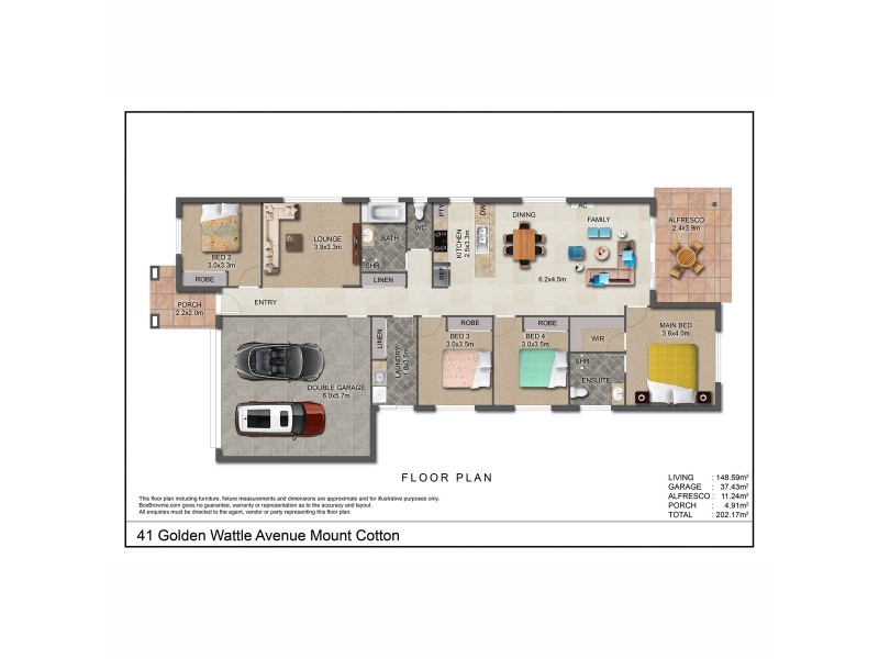 41 Golden Wattle Avenue, Mount Cotton QLD 4165 Floorplan