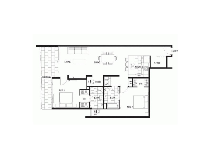 504 – 53 Wyandra Street, Teneriffe QLD 4005 Floorplan