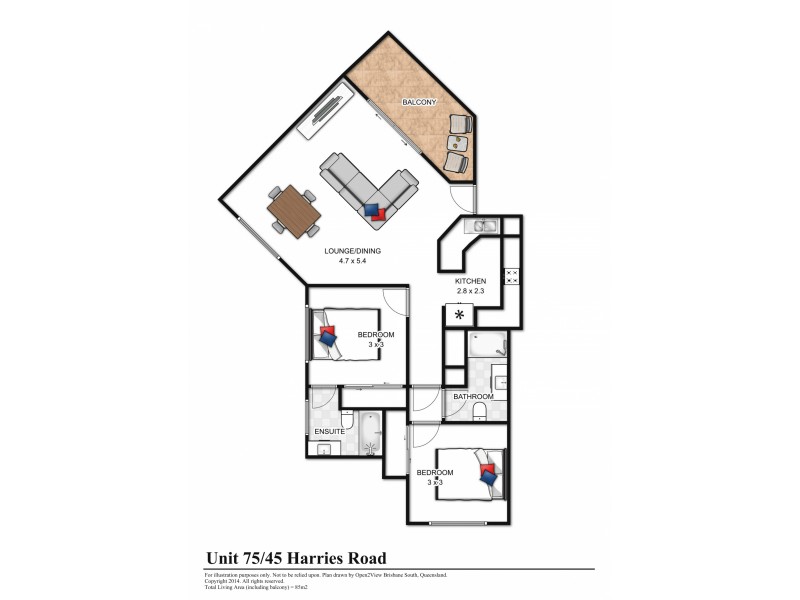 75/55 Harries Road, Coorparoo QLD 4151 Floorplan