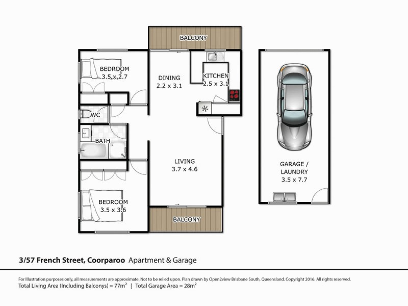 3/57 French Street, Coorparoo QLD 4151 Floorplan
