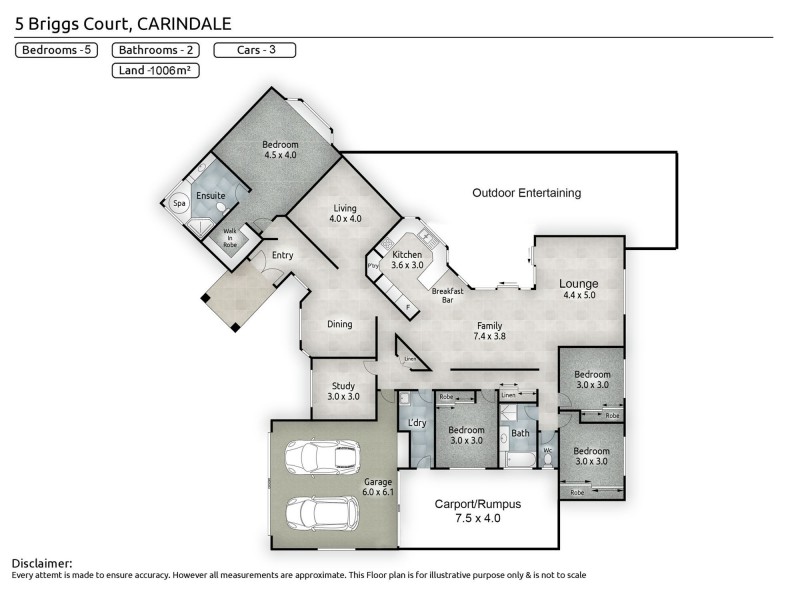 5 Briggs Court, Carindale QLD 4152 Floorplan