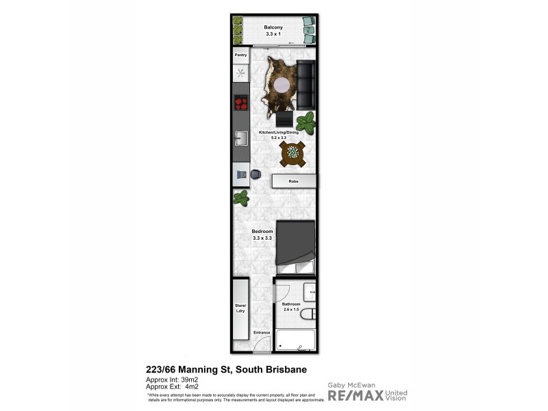 223/66 Manning Street, South Brisbane QLD 4101 Floorplan