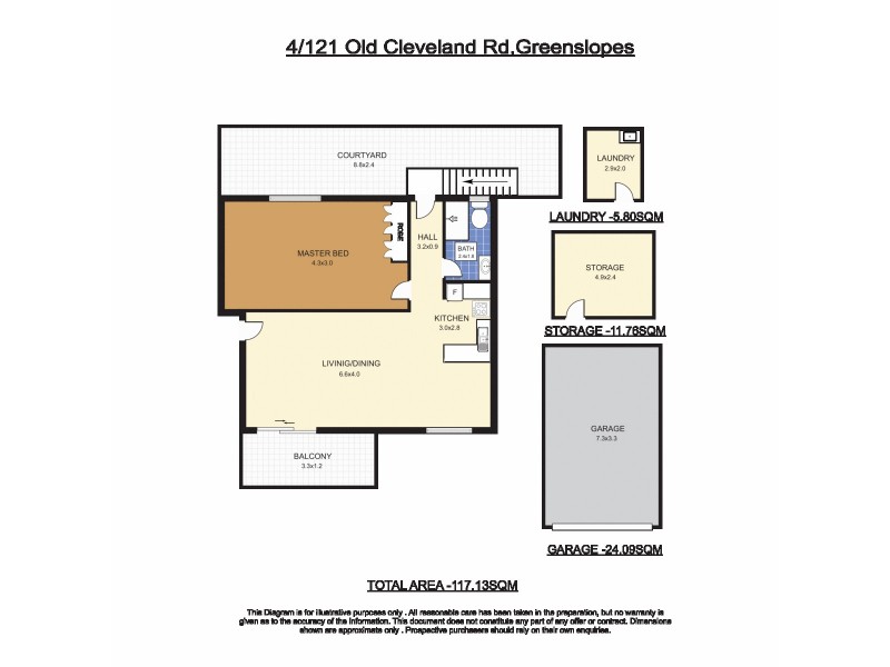 4/121 Old Cleveland Road, Greenslopes QLD 4120 Floorplan