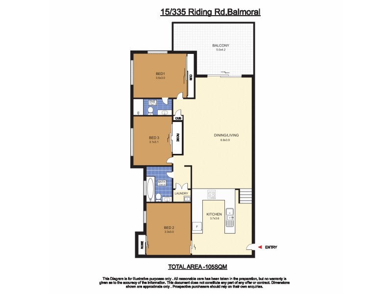 15/335 Riding Road, Balmoral QLD 4171 Floorplan