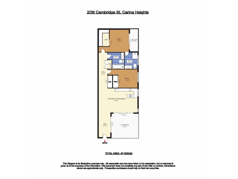 2/36 Cambridge Street, Carina Heights QLD 4152 Floorplan