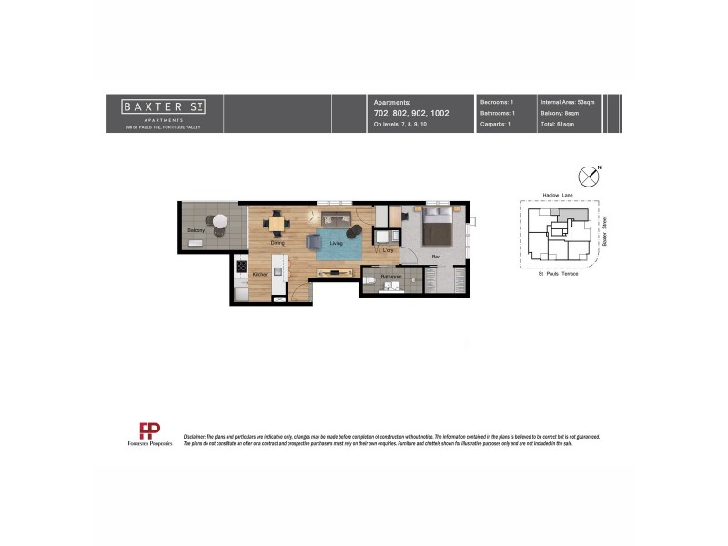 1002/398 Saint Paul Terrace, Fortitude Valley QLD 4006 Floorplan