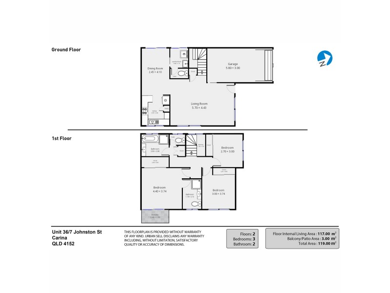36/7 Johnston Street, Carina QLD 4152 Floorplan