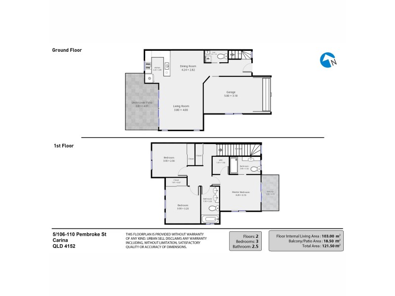5/106-110 Pembroke Street, Carina QLD 4152 Floorplan