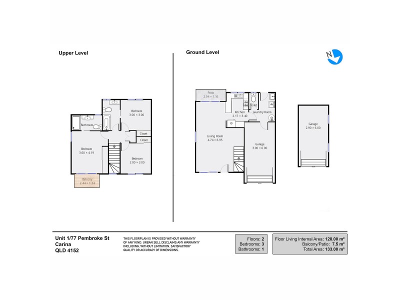 1/77 Pembroke Street, Carina QLD 4152 Floorplan