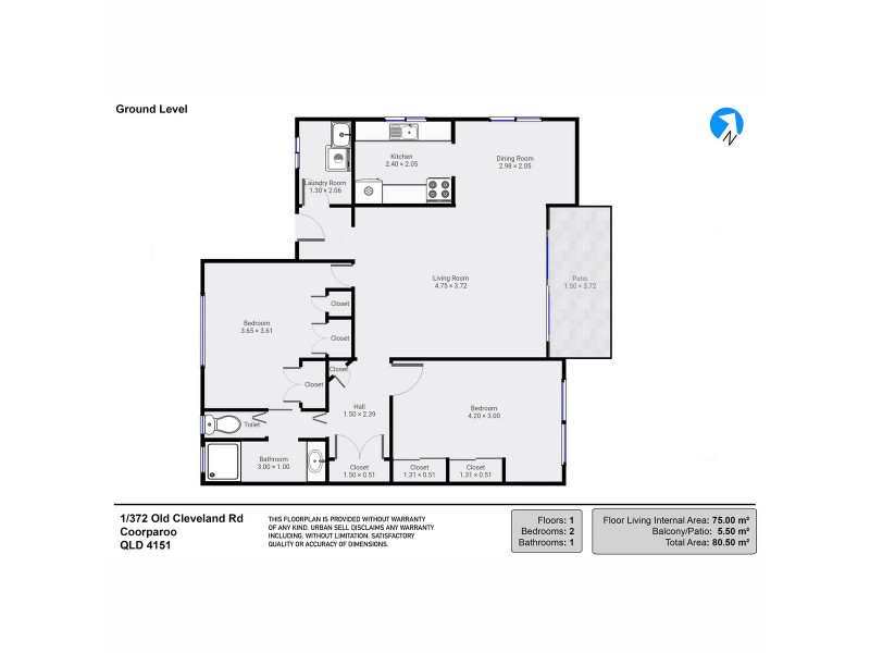 1/372 Old Cleveland Road, Coorparoo QLD 4151 Floorplan