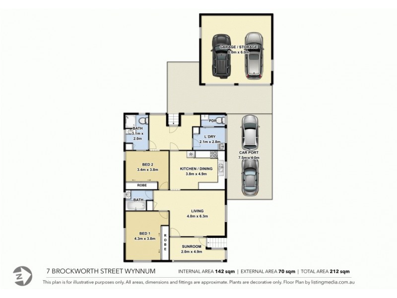 7 Brockworth Street, Wynnum West QLD 4178 Floorplan