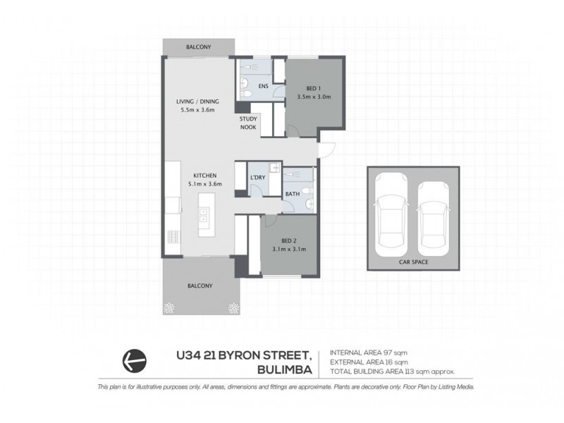 34/21 Byron Street, Bulimba QLD 4171 Floorplan