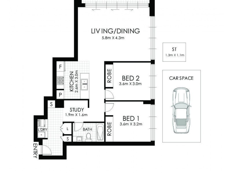 609/1 Magdalene Terrace, Wolli Creek NSW 2205 Floorplan