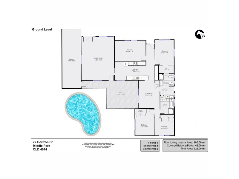 72 Horizon Drive, Middle Park QLD 4074 Floorplan