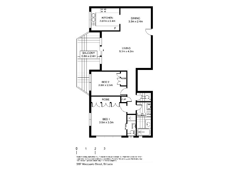 3/87 Macquarie Street, St Lucia QLD 4067 Floorplan