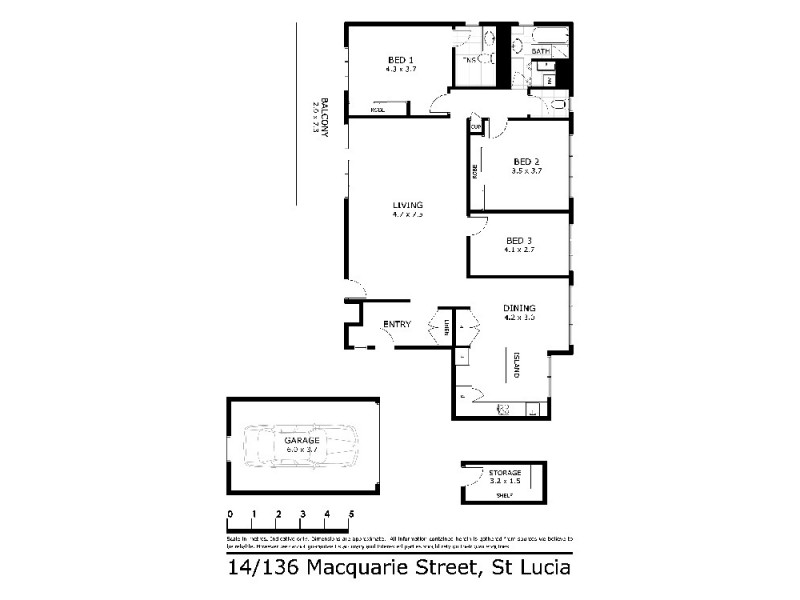 14/136 Macquarie Street, St Lucia QLD 4067 Floorplan
