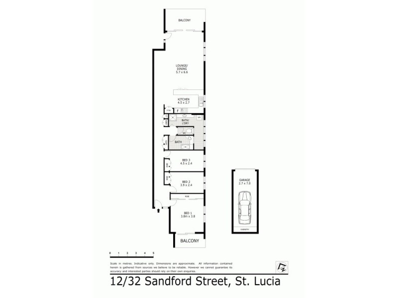12/32 Sandford Street, St Lucia QLD 4067 Floorplan