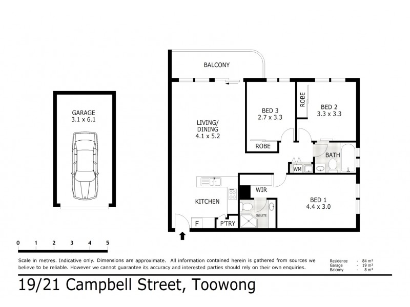 19/21 Campbell, Street, Toowong QLD 4066 Floorplan