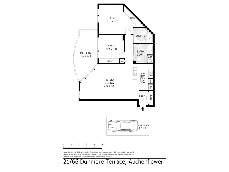 21/66 Dunmore Terrace, Auchenflower QLD 4066 Floorplan
