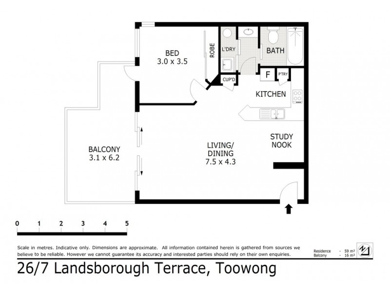 26/7 Landsborough Terrace, Toowong QLD 4066 Floorplan
