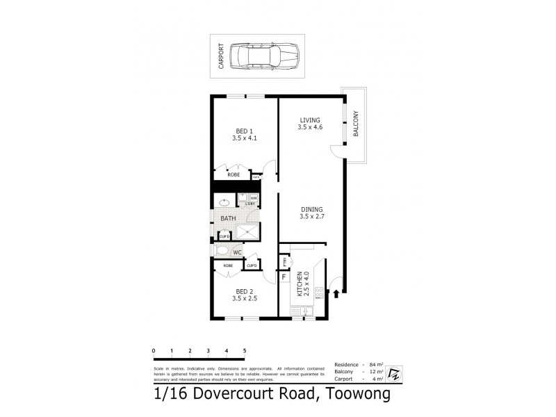 1/16 Dovercourt Road, Toowong QLD 4066 Floorplan