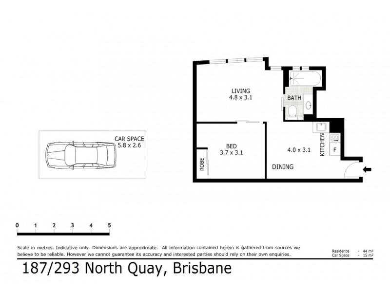 187/293 North Quay, Brisbane City QLD 4000 Floorplan