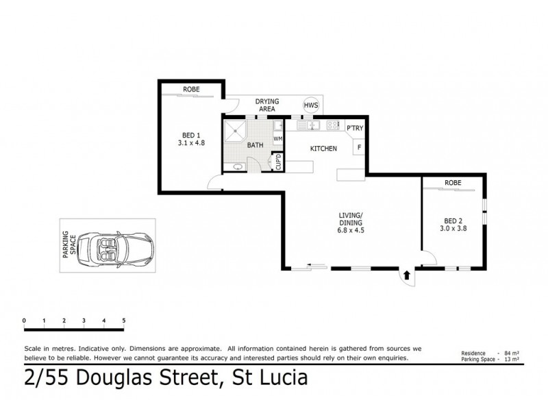 2/30 Prospect Tce, St Lucia QLD 4067 Floorplan