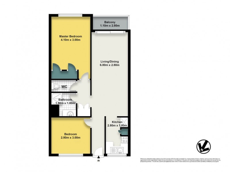 2/14 Lang Parade, Auchenflower QLD 4066 Floorplan