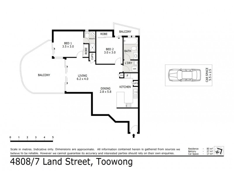172/7 Land Street, Toowong QLD 4066 Floorplan