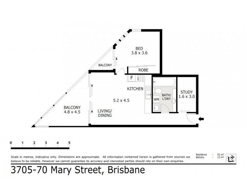 3705/70 Mary Street, Brisbane City QLD 4000 Floorplan