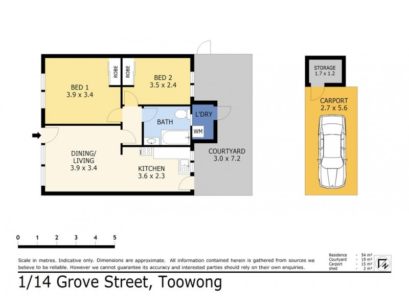 1/14 Grove Street, Toowong QLD 4066 Floorplan