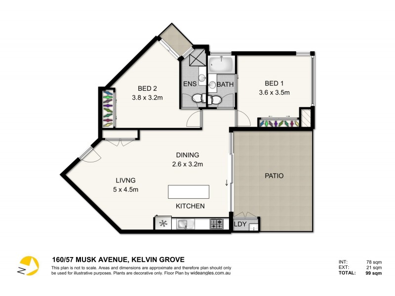 1604/57 Musk Avenue, Kelvin Grove QLD 4059 Floorplan