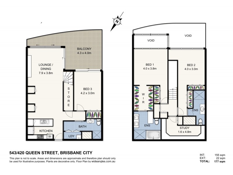 543/420 Queen Street, Brisbane City QLD 4000 Floorplan